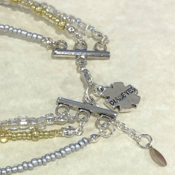 NEW - Diabetic charm triple strand bracelets - Picture 2 of 5